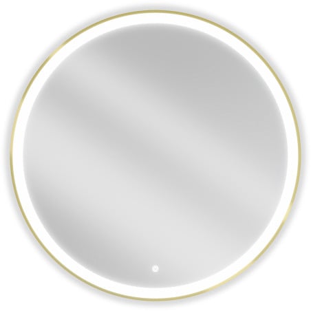 Mexen Esso apšviestas vonios veidrodis, apvalus 90 cm, LED 6000K, anti-rūkas, auksinis rėmas - 9825-090-090-611-50