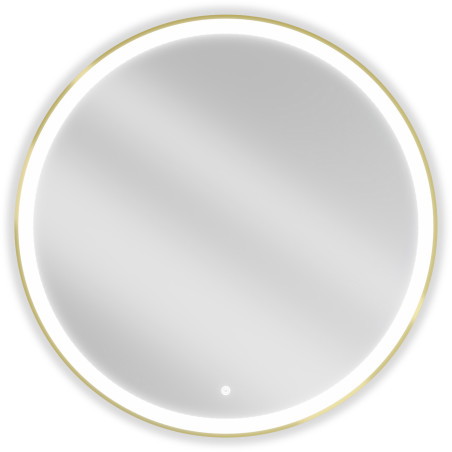 Mexen Esso apšviestas vonios veidrodis, apvalus 90 cm, LED 6000K, apsauga nuo rasojimo, aukso rėmas - 9825-090-090-611-50