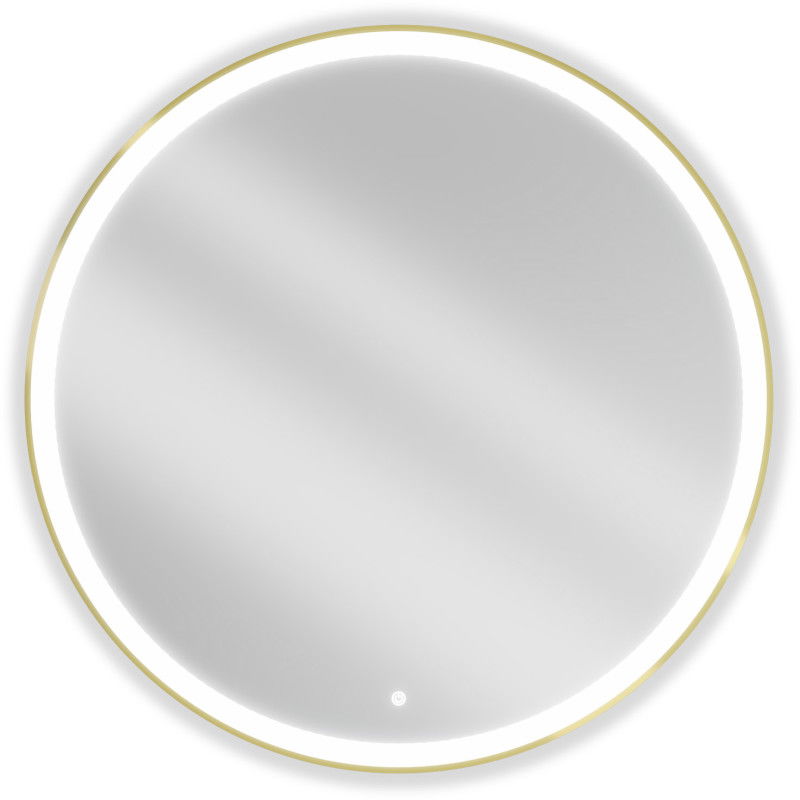 Mexen Esso apvalus apšviestas vonios veidrodis, 100 cm, LED 6000K, anti-rūkas, auksinis rėmas - 9825-100-100-611-50