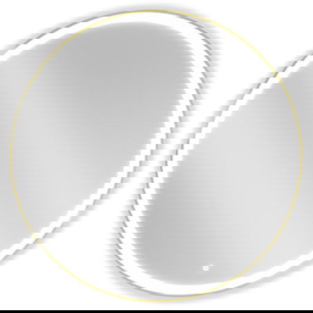 Mexen Esso apvalus apšviestas vonios veidrodis, 100 cm, LED 6000K, anti-rūkas, auksinis rėmas - 9825-100-100-611-50