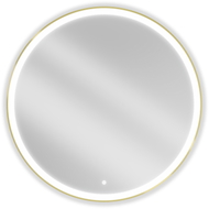 Mexen Esso apšviestas apvalus vonios veidrodis, 100 cm, LED 6000K, garų užsklanda, auksinis rėmas - 9825-100-100-611-50
