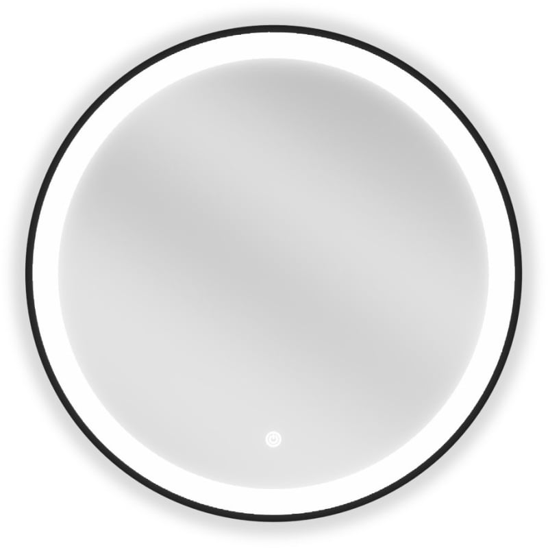 Mexen Esso vonios veidrodis su apšvietimu, apvalus 60 cm, LED 6000K, nuo rasojimo, juodas rėmas - 9825-060-060-611-70