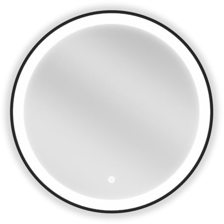 Mexen Esso vonios veidrodis su apšvietimu, apvalus 60 cm, LED 6000K, nuo rasojimo, juodas rėmas - 9825-060-060-611-70