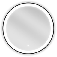 Mexen Esso apšviestas vonios veidrodis, apvalus 60 cm, LED 6000K, nuo rasojimo, juodas rėmas - 9825-060-060-611-70