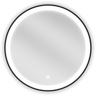 Mexen Esso veidrodinis vonios veidrodis su apšvietimu, apvalus 60 cm, LED 6000K, priešrūkas, juodas rėmas - 9825-060-060-611-70