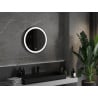 Mexen Esso apšviestas vonios veidrodis, apvalus 60 cm, LED 6000K, antifog, juodas rėmas - 9825-060-060-611-70
