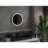 Mexen Esso apšviestas vonios veidrodis, apvalus 60 cm, LED 6000K, nuo rasojimo, juodas rėmas - 9825-060-060-611-70