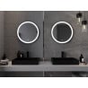 Mexen Esso apšviestas vonios veidrodis, apvalus 60 cm, LED 6000K, antifog, juodas rėmas - 9825-060-060-611-70
