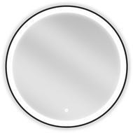 Mexen Esso apvalus apšviestas veidrodis vonios kambariui, 70 cm, LED 6000K, antifog, juodas rėmelis - 9825-070-070-611-70