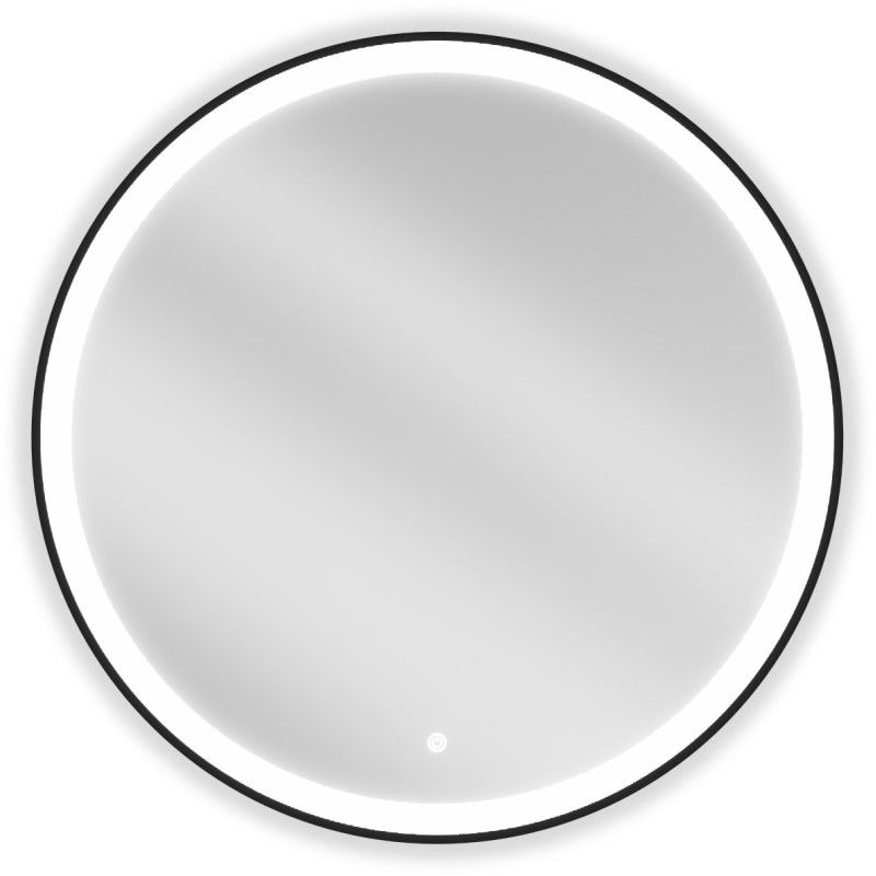 Mexen Esso apvalus, apšviestas vonios veidrodis 80 cm, LED 6000K, nuo rasojimo, juodas rėmas - 9825-080-080-611-70