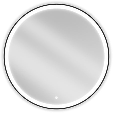 Mexen Esso apšviestas vonios veidrodis, apvalus 90 cm, LED 6000K, nuo garų, juodas rėmas - 9825-090-090-611-70
