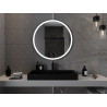 Mexen Esso apšviestas vonios veidrodis, apvalus 90 cm, LED 6000K, nuo rasojimo, juodas rėmas - 9825-090-090-611-70