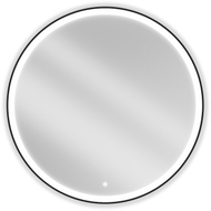 Mexen Esso apšviestas vonios veidrodis, apvalus 100 cm, LED 6000K, anti-garas, juodas rėmas - 9825-100-100-611-70