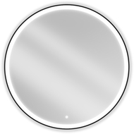 Mexen Esso apvalus, apšviestas vonios veidrodis, 100 cm, LED 6000K, nuo rasojimo, juodas rėmas - 9825-100-100-611-70