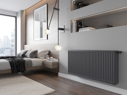 Mexen C33 plokščias radiatorius 400 x 1800 mm, šoninis prijungimas, 3040 W, antracitas - W433-040-180-66