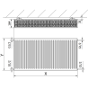 Mexen C33 plokščias radiatorius 900 x 1500 mm, šoninis prijungimas, 4773 W, antracitas - W433-090-150-66