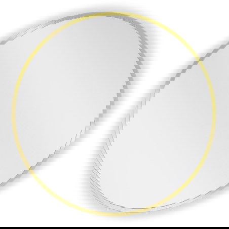 Mexen Loft vonios veidrodis apvalus 30 cm, auksinis rėmas - 9850-030-030-000-50