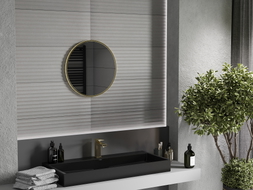 Mexen Loft apvalus vonios veidrodis 35 cm, šlifuoto aukso rėmas - 9850-035-035-000-50