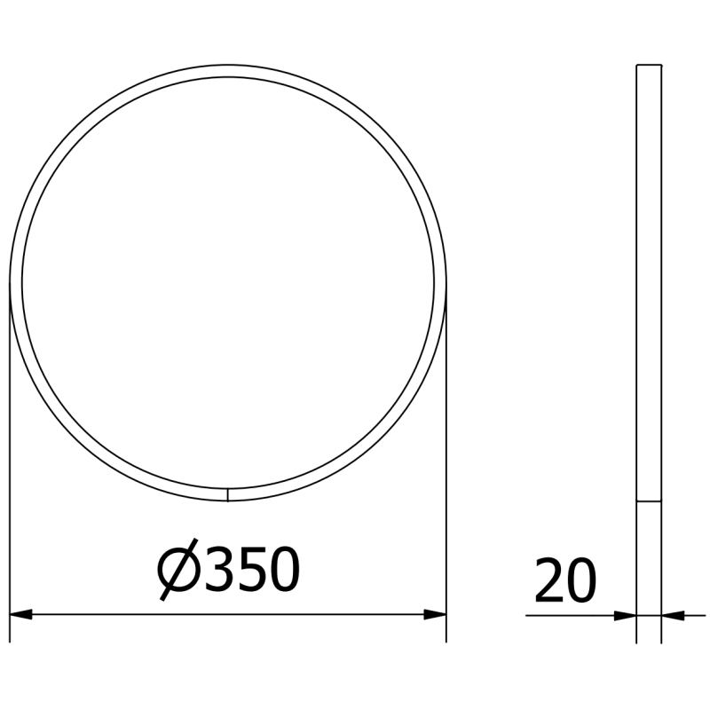 Mexen Loft apvalus vonios veidrodis 35 cm, auksinis rėmas - 9850-035-035-000-50