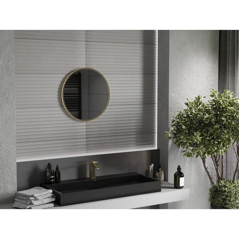 Mexen Loft apvalus vonios veidrodis 55 cm, auksinis rėmas - 9850-055-055-000-50