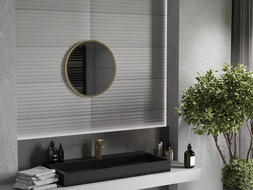 Mexen Loft apvalus vonios veidrodis 55 cm, aukso rėmas - 9850-055-055-000-50
