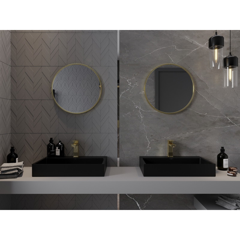 Mexen Loft apvalus vonios veidrodis 55 cm, aukso rėmas - 9850-055-055-000-50