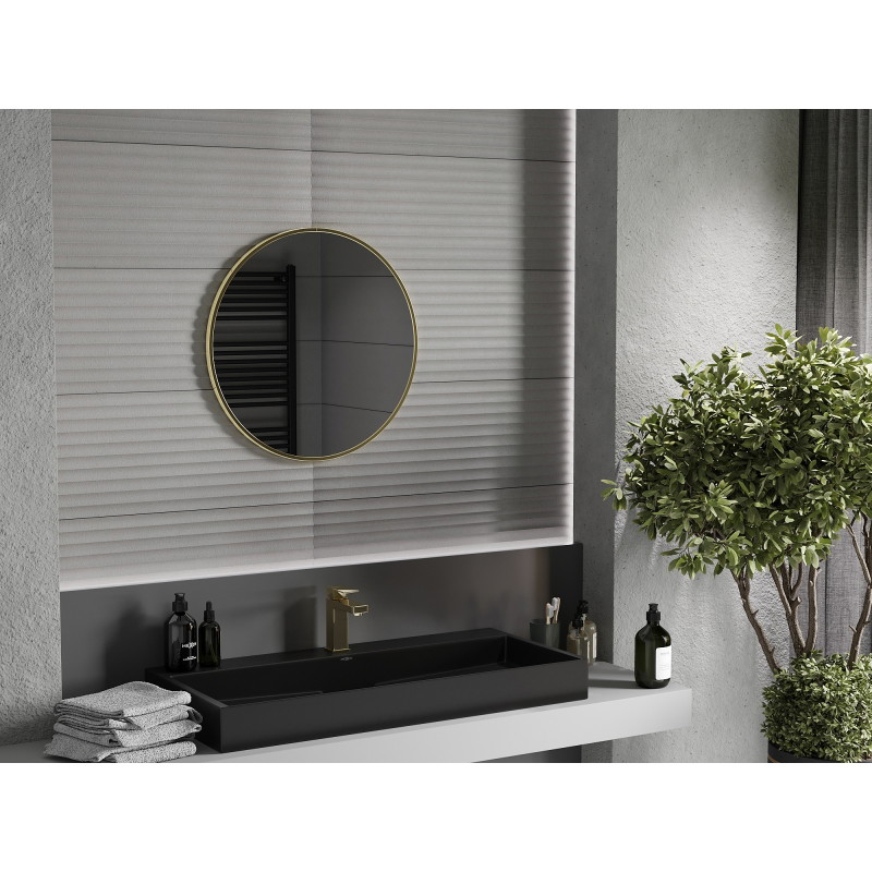 Mexen Loft apvalus vonios veidrodis 65 cm, auksinis rėmas - 9850-065-065-000-50