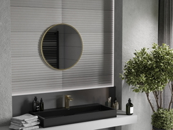 Mexen Loft apvalus vonios veidrodis 65 cm, auksinė rėmelis - 9850-065-065-000-50