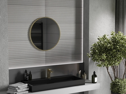 Mexen Loft apvalus vonios veidrodis 65 cm, auksinis rėmas - 9850-065-065-000-50