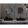 Mexen Loft apvalus vonios kambario veidrodis 65 cm, auksinis rėmas - 9850-065-065-000-50