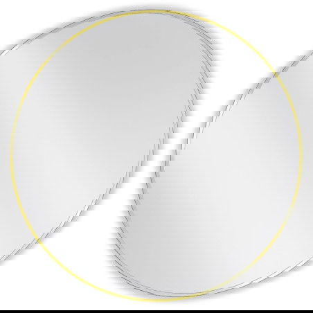 Mexen Loft apvalus vonios kambario veidrodis 95 cm, auksinis rėmas - 9850-095-095-000-50