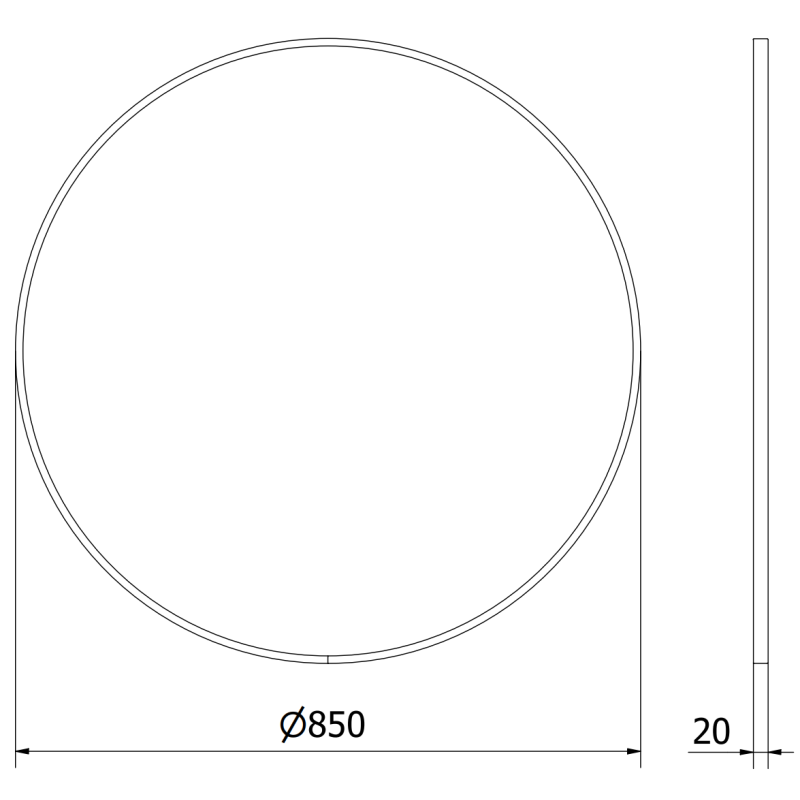 Mexen Loft apvalus veidrodžio su auksiniu rėmu 85 cm - 9850-085-085-000-50