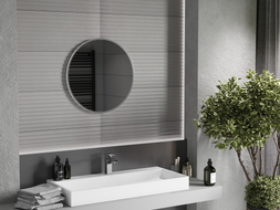 Mexen Loft apvalus vonios veidrodis 60 cm, nerūdijančio plieno rėmas - 9850-060-060-000-10