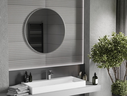 Mexen Loft vonios veidrodis apvalus 80 cm, rėmas inox - 9850-080-080-000-10