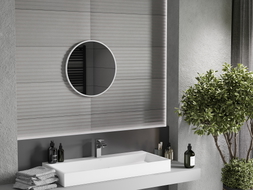 Mexen Loft apvalus vonios veidrodis 30 cm, balta rėmelis - 9850-030-030-000-20