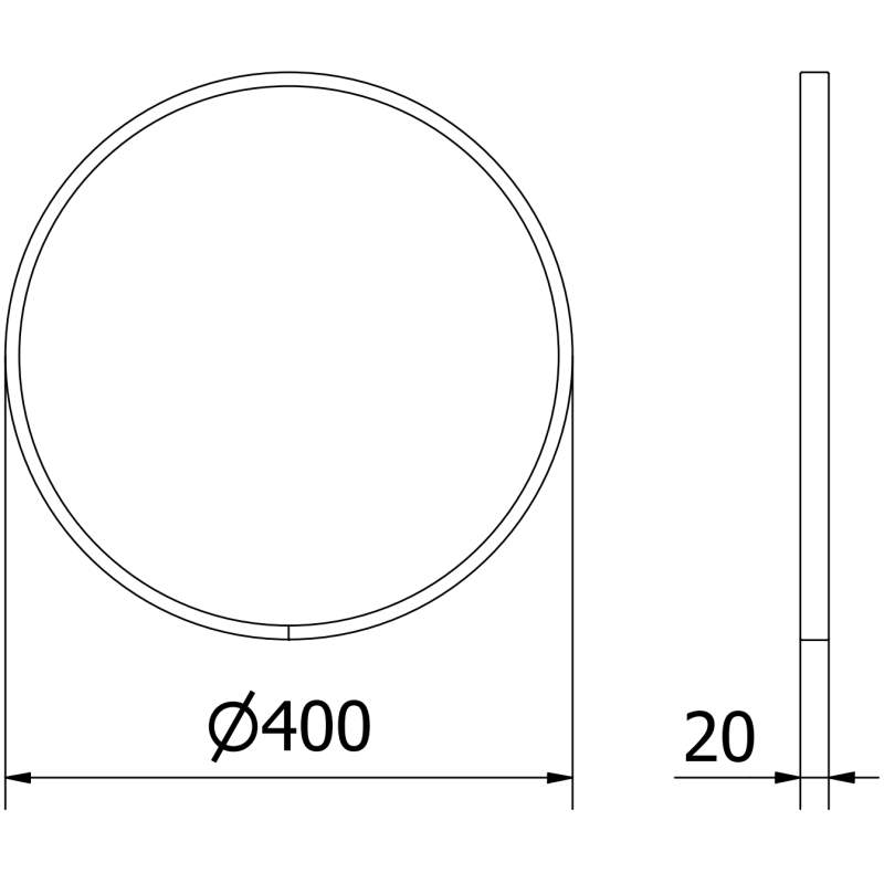 Mexen Loft vonios kambario veidrodis apvalus 40 cm, baltas rėmas - 9850-040-040-000-20