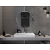 Mexen Loft apvalus vonios veidrodis, 80 cm, baltas rėmas - 9850-080-080-000-20