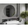Mexen Loft apvalus vonios veidrodis 100 cm, balti rėmai - 9850-100-100-000-20