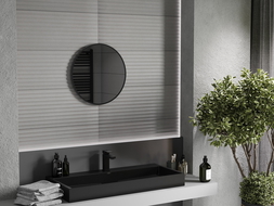 „Mexen Loft“ apvalus vonios kambario veidrodis 35 cm, juodas rėmelis - 9850-035-035-000-70