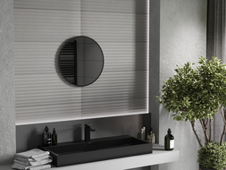 Mexen Loft apvalus vonios veidrodis 50 cm, juodas rėmas - 9850-050-050-000-70