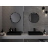 Mexen Loft apvalus vonios veidrodis 55 cm, juodas rėmelis - 9850-055-055-000-70