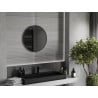 Mexen Loft apvalus vonios kambario veidrodis 60 cm, juodas rėmas - 9850-060-060-000-70