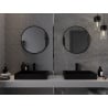 Mexen Loft apvalus vonios kambario veidrodis 60 cm, juodas rėmas - 9850-060-060-000-70