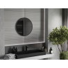 Mexen Loft vonios kambario veidrodis apvalus 65 cm, juodas rėmas - 9850-065-065-000-70