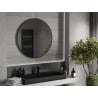 Mexen Loft apvalus vonios kambario veidrodis 90 cm, juodas rėmas - 9850-090-090-000-70
