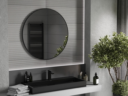 Mexen Loft apvalus veidrodžių veidrodis 95 cm, juodas rėmas - 9850-095-095-000-70