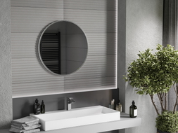 Mexen Loft apvalus vonios veidrodis 70 cm, nerūdijančio plieno rėmas - 9850-070-070-000-10