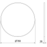 Mexen Loft apvalus vonios veidrodis 70 cm, juodas rėmas - 9850-070-070-000-70