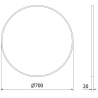 Mexen Loft vonios veidrodis apvalus 70 cm, juodas rėmas - 9850-070-070-000-70