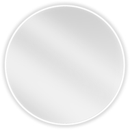 Mexen Loft apvalus vonios veidrodis 70 cm, balta rėmelė - 9850-070-070-000-20